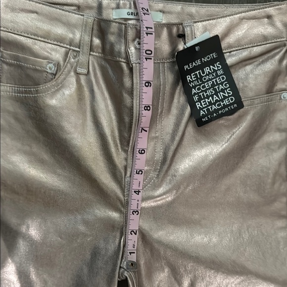 NWT GRLFRND Karolina Pink Metallic Skinny Jeans Size 27 Festival Disco Luxury - Picture 15 of 16